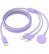 QZIIW Charger Cable, USB C Charging Cable, 3 in 1 Charging Cable 6 FT (Purple)