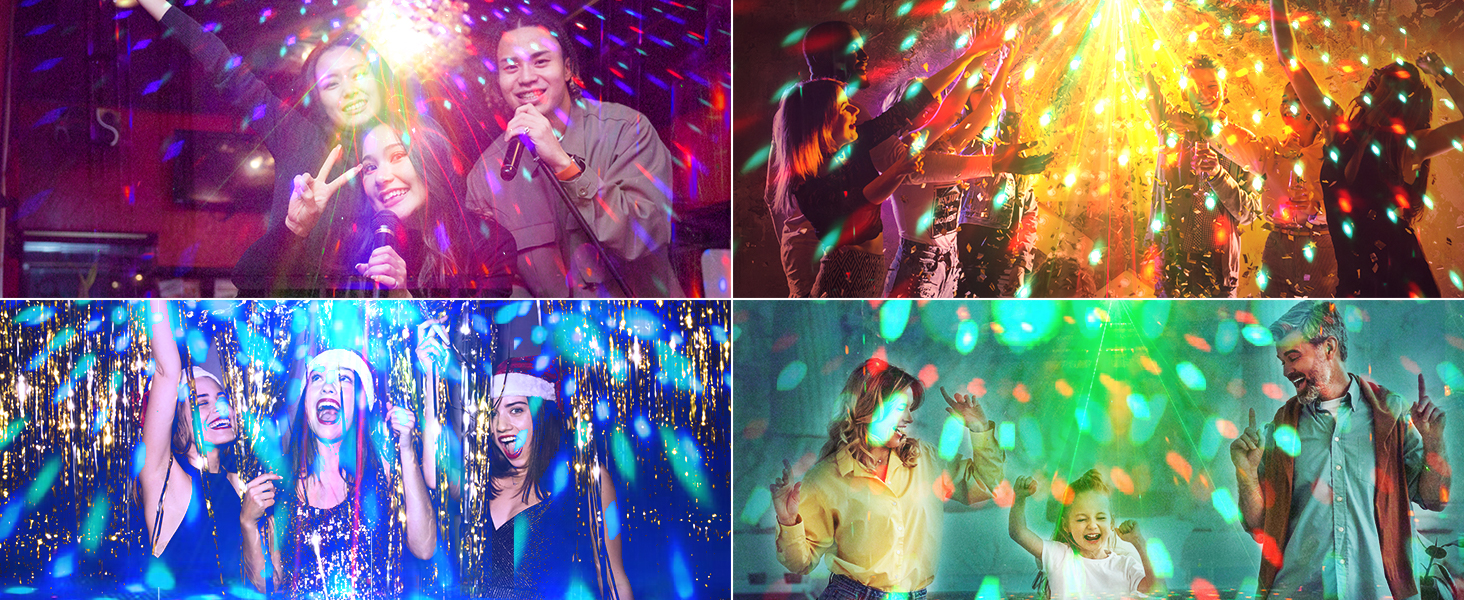 party disco ball rgb led dj rave bar strobe music studio dance floor stage ecorations laser flashi