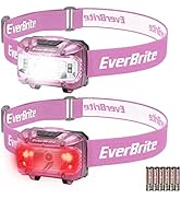 EverBrite Headlamp, 2 Pack Kids Headlamp with Red Light and Memory Function, Head Lamp for Adults...