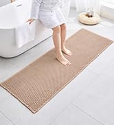 Disolla Waffle Bath Mat, Non Slip Absorbent Bathroom Runner Rug, Washable Quick Dry Ultra Soft Lo...