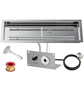Skyflame 36 x 12 Inch Rectangular Fire Pit Pan Kit, Stainless Steel Drop-in Fire Pit Pan and Burn...