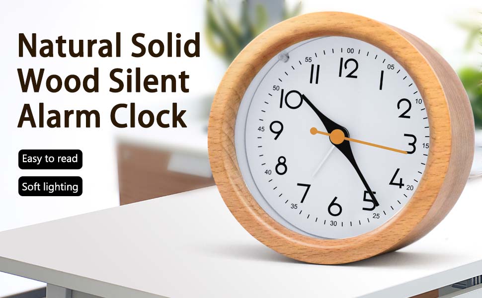 wood small alarm clock