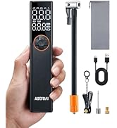 AstroAI L8 Electric Bike Pump, Portable Bicycle Tire Inflator with Pressure Gauge and Auto Shut-O...