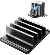 EAXBUX 3-Slot Vertical Laptop Stand Holder,Adjustable ABS Plastic Desktop Notebook Dock,Vertical ...