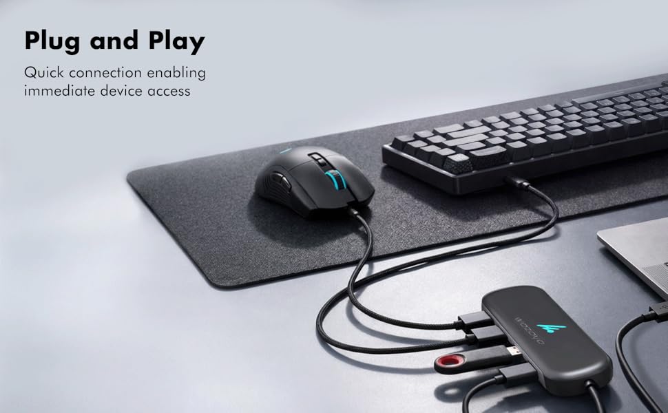 USB A to 4 Port USB 3.2 Hub