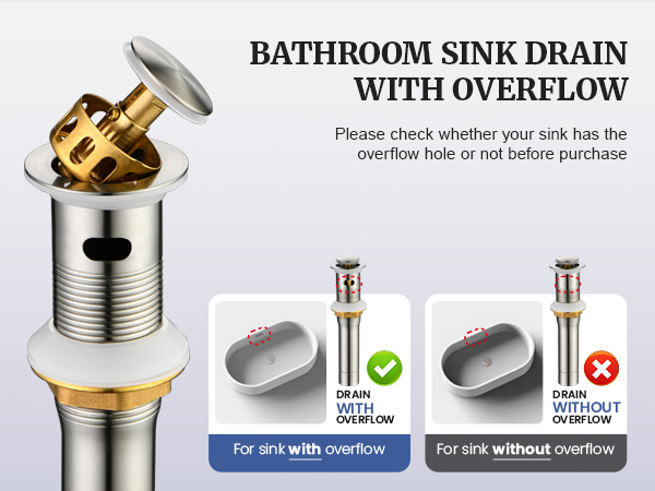 bathroom sink pop up drain