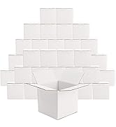Peohud 40 Pack Small Shipping Boxes, 4 x 4 x 4 Inches White Corrugated Cardboard Box, Mailing Box...