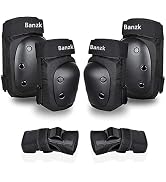 Adult Knee Pads Elbow Pads with Wrist Guards 6 in 1 Protective Gear Set for Skateboarding Skating...