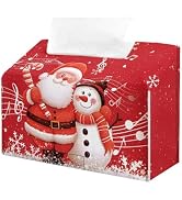 Doojoayie Christmas Santa Claus Tissue Box Cover Xmas Decorative Facial Tissue Box Holder Home Ho...