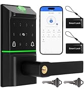 Bamberg Keypad Smart Door Lock with Handle: Keyless Entry Deadbolt - Fingerprint &amp; Keypad Door Lo...