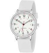 TWOPTION Nurse Watch for Women Waterproof Analog Silicone Watch with Second Hand Nursing School M...