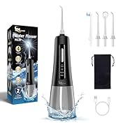 JNGOODS Cordless Water Dental Flosser Oral irrigator,JNGOODS 300ml Rechargeable Water flosser for...