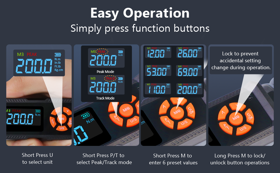 Goseek 1/2&amp;#34; Rechargeable Digital Torque Wrench