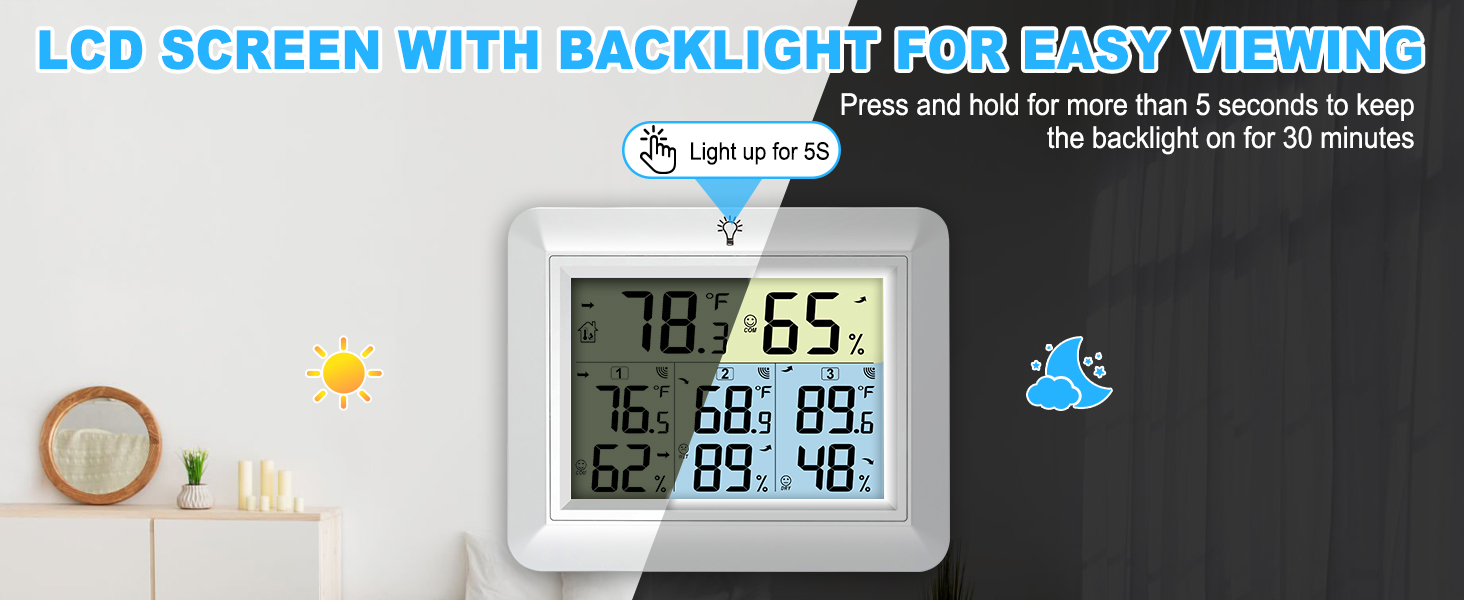 indoor outdoor thermometer wireless outdoor greenhouse room thermometer temperature hygrometer