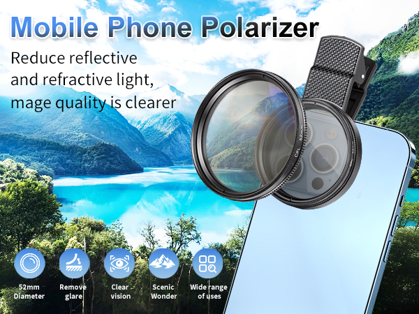 Mobile phone polarizing filter
