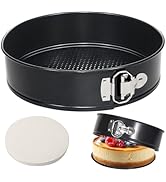 Tellshun 9 Inch Springform Pan Tin with 50pcs Parchment Paper Cheesecakes Baking Mold Round Leakp...