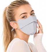 Enignic UV Face Mask, UPF 50+ Sun Protection, Washable and Reusable, Light Grey, 1 Pack, for Women