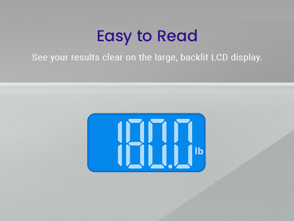 Large white numbers and bright blue backlit display are easy to read, even in dark place