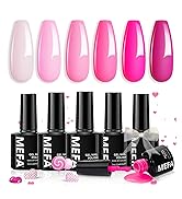 MEFA Pink Gel Nail Polish Set 6 Colors