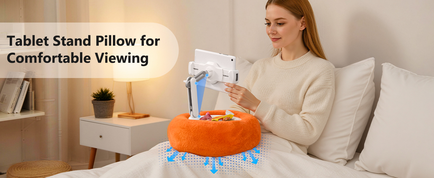 Tablet Pillow Stand for Bed, Compatible with 4.7&amp;amp;#34;-13&amp;amp;#34; Tablet/Kindle