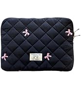 HICARRY Puffy Laptop Sleeve Case Cute Quilted Computer Bag, 13 Inch Bow Embroidery Printed Laptop...