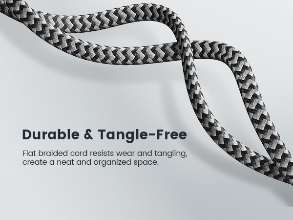 braided flat extension cord