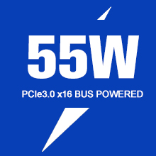 55W TDP PCIe3.0 x16 bus powered multiple screens graphics card