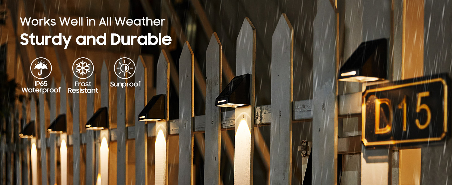 fence solar lights outdoor waterproof