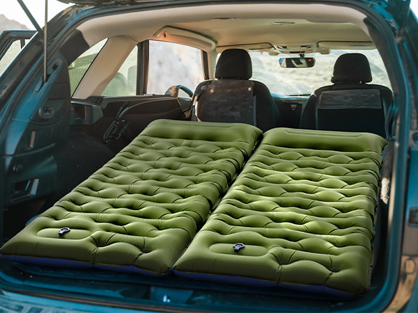 Camping Sleeping Pad,5.9 Inch Thick Camping Mat with Built in Pillow and Foot Pump