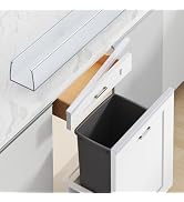 Snugly Fit 36" Length Cabinet Door Protector, Flexible Slip-On Plastic Edge Guard, Thin Transpare...