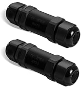 QINGLER Waterproof RJ45 Ethernet Coupler 2 Pack, Outdoor IP68 Shielded Gigabit with PoE Support f...