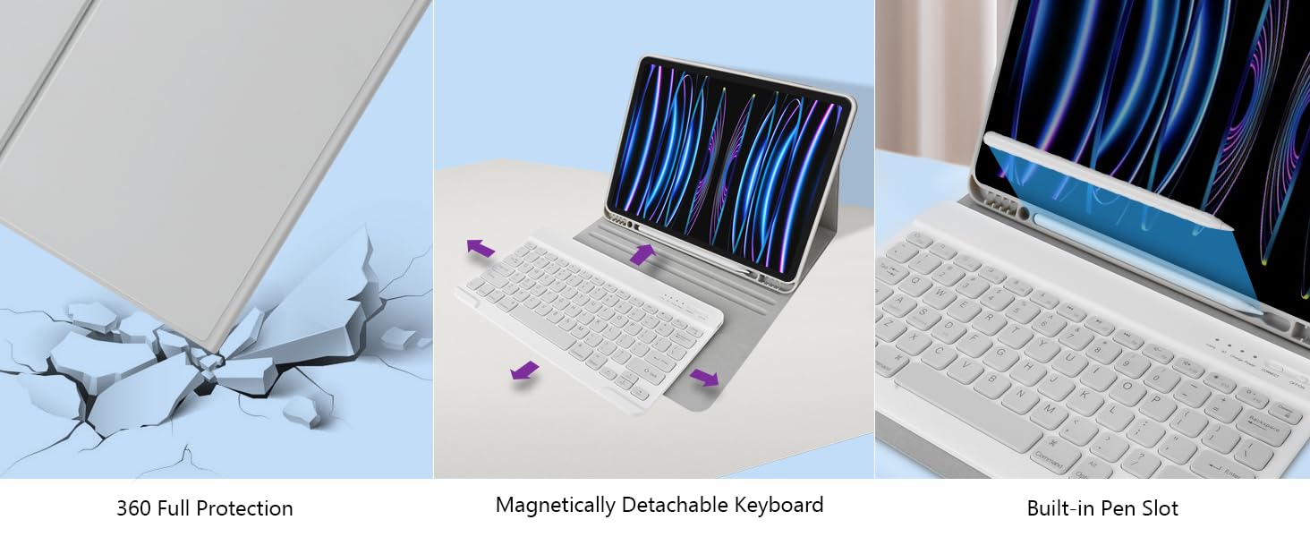  Keyboard Case for iPad Pro 12.9 inch (5th, 6th Generation) &amp; New Air 13 inch M2