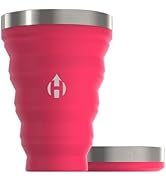 HYDAWAY Collapsible Pint - 16 oz, Silicone &amp; Steel Rim I Collapsible Cup for Beer, Water &amp; Soda, ...