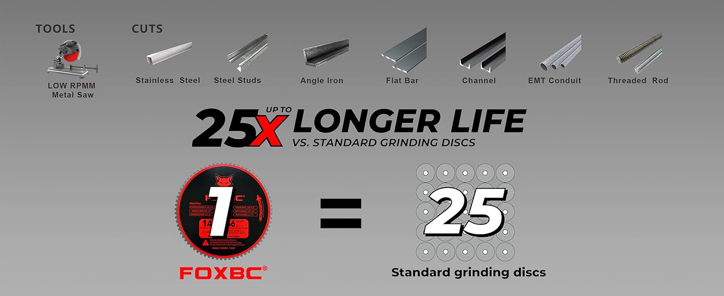 FOXBC 14 Inch Metal Steel Cutting Saw Blade