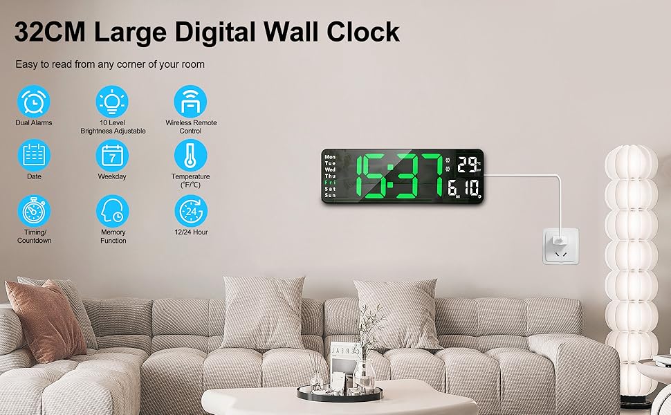 Digital wall clock