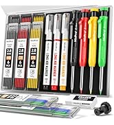 Nicpro 4 Pack Carpenter Pencils with Sharpener, Construction Mechanical Pencil Set with 52 Refill...