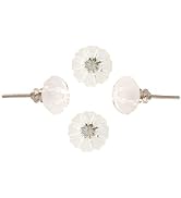 SPN-FOR1 Set of 4 Crystal Knobs Decorative Glass Knobs for Home Kitchen Cabinet Hardware Cupb...