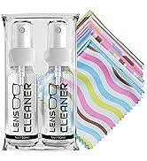 Eyeglasses Lens Cleaner Kit - Two Cleaner Spray Bottle + 10 Cute Microfiber Cleaning Cloths - Saf...