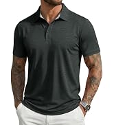 MAGCOMSEN Men's Short Sleeve Polo Golf Shirts 3-Button Moisture Wicking Athletic T-Shirts Casual ...