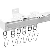 MaKefeile Curtain Tracks Ceiling Wall Mounted Heavy-Duty Curtains Rails Room Divider Curtain Trac...