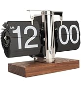 AYNEFY Flip Down Clock Electric Automatic Turning Digital Flip Desk Clock, Retro Flip Desk Clock ...