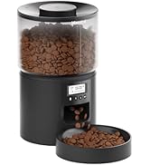 Miaosical Automatic Cat Feeder Flexible Schedule Timer,6 Meals/Day,1-12 Portions/Meal,Dual Power ...