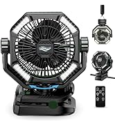 coldSky Camping Fan with Dual Motor, 20000mAh Clip On with Digital Display, 9-Inch Portable Batte...
