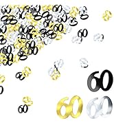 BEADNOVA 60th Birthday Confetti Sixty Years Old Confetti 60 Anniversary Number Confetti for Birth...