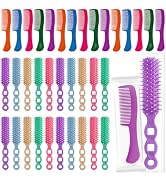 Hair Brush and Combs Set in Bulk Individually Wrapped Travel Comb Brush Bulk for Women Kids Hotel...