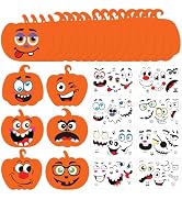 DIYASY 24 Kits Pumpkin Craft Kits with Stickers, Halloween Crafts Kit for Kids Fall DIY Arts Craf...