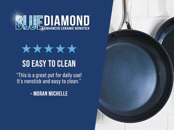 BlueDiamond, Ceramic Nonstick, PFAS-Free, Non-Toxic, Cookware, Frypans, Classic