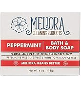 Meliora Cleaning Products Bath &amp; Body Soap Bar, Peppermint
