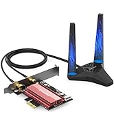 2025 New Gen AX5400 WiFi 6E PCIe Network Card, Wavlink Tri-Band AX210 Wireless Adapter with Bluet...