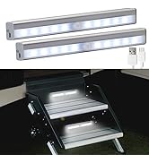 CCBASEBALL Motion Activated RV Step Lights, 10 LED USB Rechargeable RV Motion Sensor Led Light St...